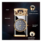 2-in-1 Electric Lighter with Built-in Watch and Rocker Arm