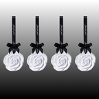 Axooms 4-Pack Flower Aromatherapy Tablets – Hanging Ceramic Scented Capsules for Wardrobes, Drawers, Closets & Small Spaces (Floral, White)