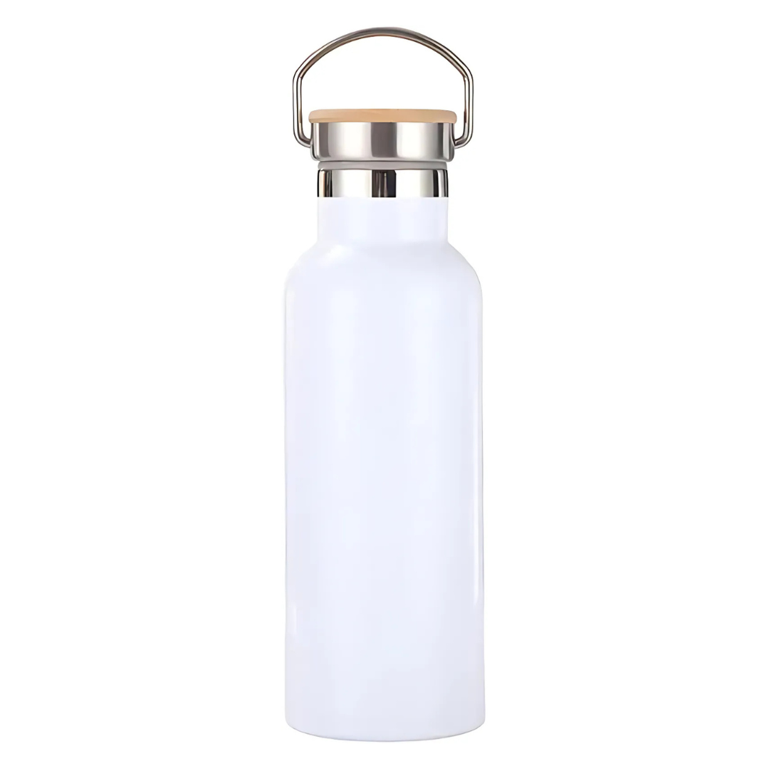 Axooms 500 ml Stainless Steel Water Bottle – 18/8, BPA-Free, Leak-Proof Ring Handle (White)