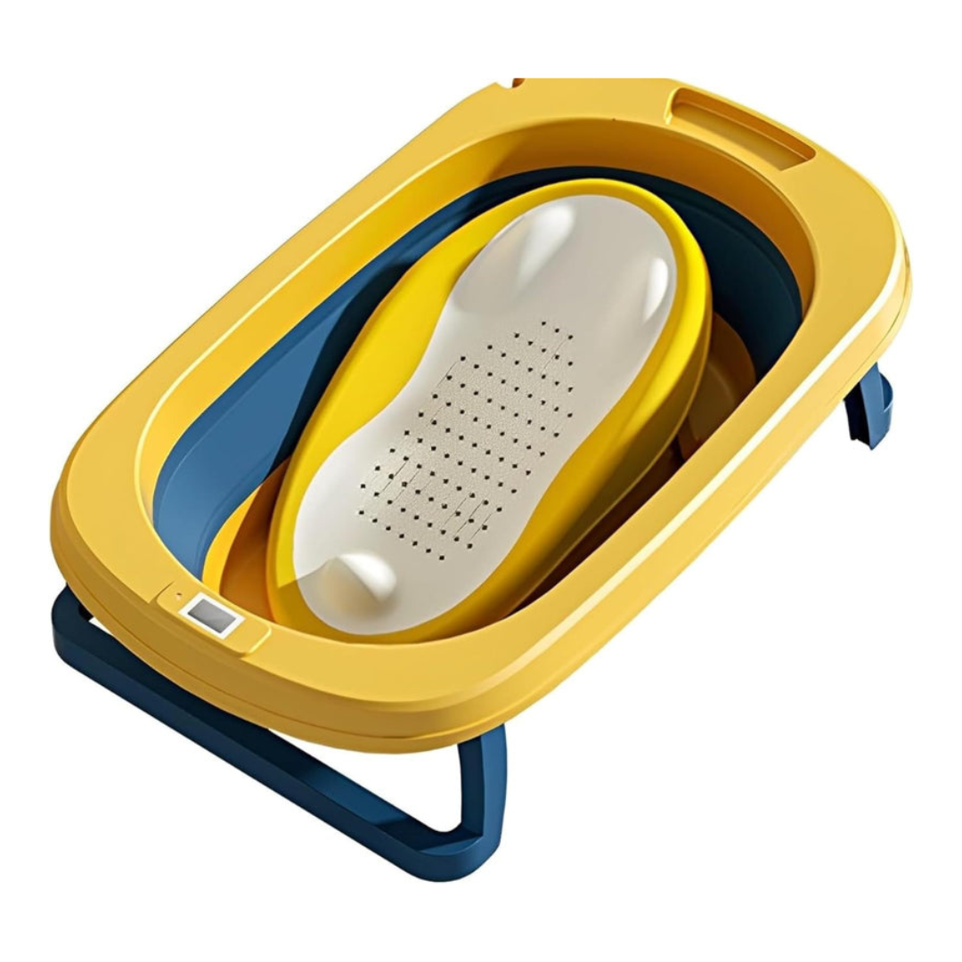 Axooms Foldable Baby Bath Seat – Soft Mesh, Quick-Dry & Non-Slip | Portable Infant Bath Support (0–12 Months)