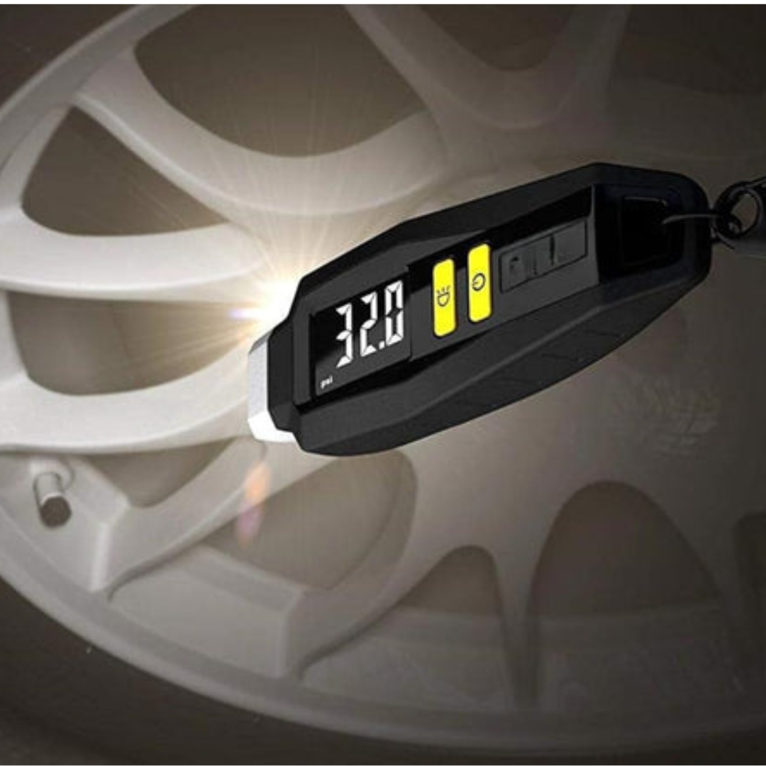 Axooms Compact Digital Tyre Pressure Gauge with Keyring – LED Display, 5–99 PSI