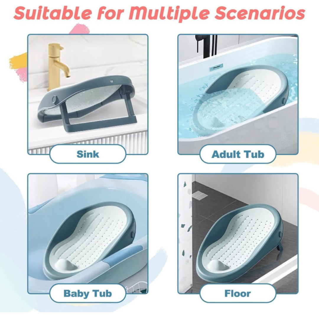 Axooms Foldable Baby Bath Seat – Non-Slip Infant Bath Support, Soft Mesh & Quick-Dry | Portable, Ergonomic (0–12 Months)