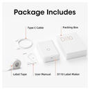 Axooms D110 Bluetooth Portable Label Maker – Inkless Thermal Printer with Tape (iOS/Android, Arabic & English), USB-Rechargeable – White