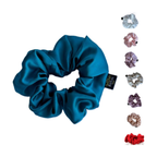 Axooms Large Silk Hair Scrunchies – 2-Pack Jumbo Satin Elastics, No-Pull Hair Ties for Thick & Thin Hair (Ponytails, Buns & Braids)