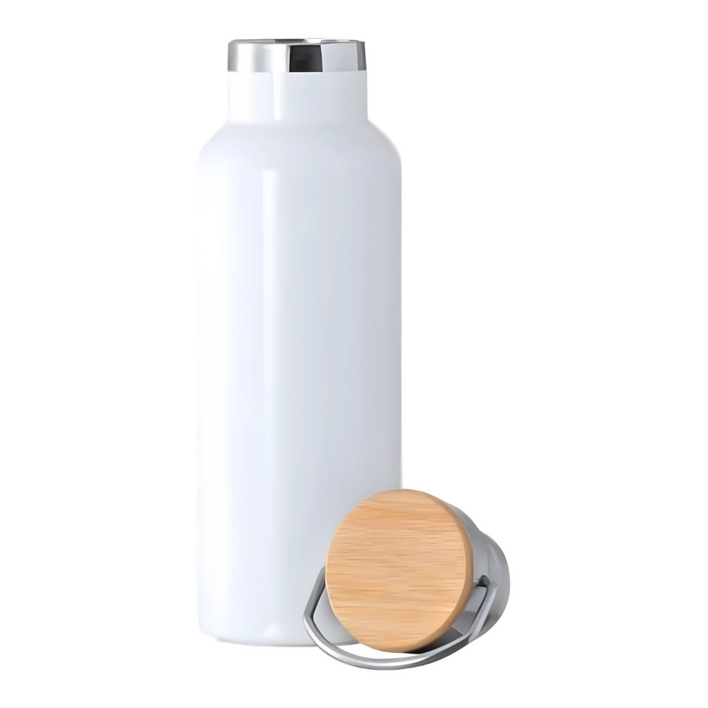 Axooms 500 ml Stainless Steel Water Bottle – 18/8, BPA-Free, Leak-Proof Ring Handle (White)