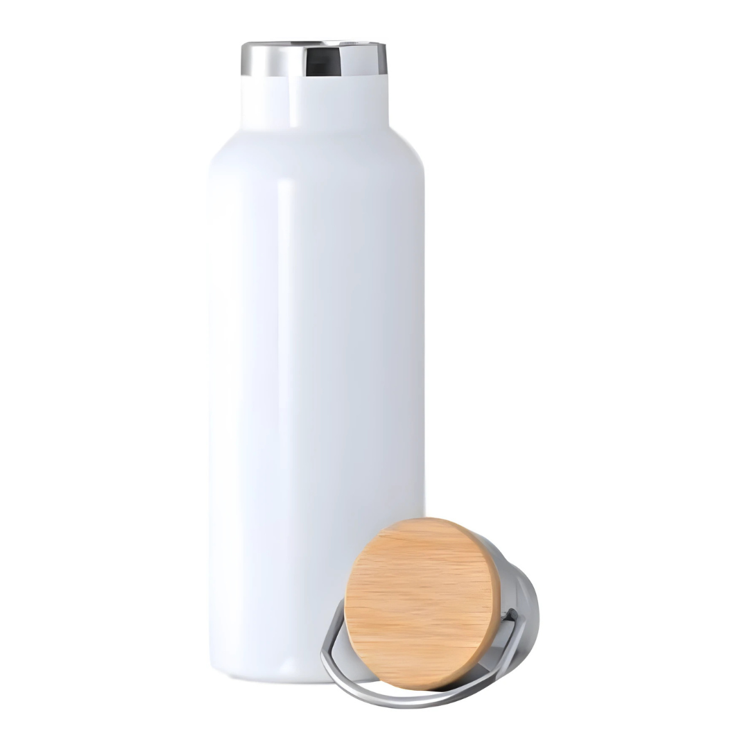 Axooms 500 ml Stainless Steel Water Bottle – 18/8, BPA-Free, Leak-Proof Ring Handle (White)