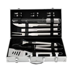Axooms 19-Piece Stainless Steel BBQ Tool Set with Aluminum Case – Complete Grilling Utensils for Outdoor/Indoor Cooking, Camping & Travel