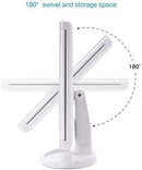 Axooms Tri-Fold LED Vanity Mirror, 1X/2X/3X Magnification, 21 Lights, Touch Control, 180° Rotation
