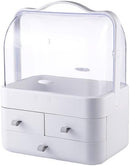 Axooms Clear Acrylic 3-Drawer Storage Box for Vanity, Makeup, Cosmetics and Jewelry, 1 Piece, White