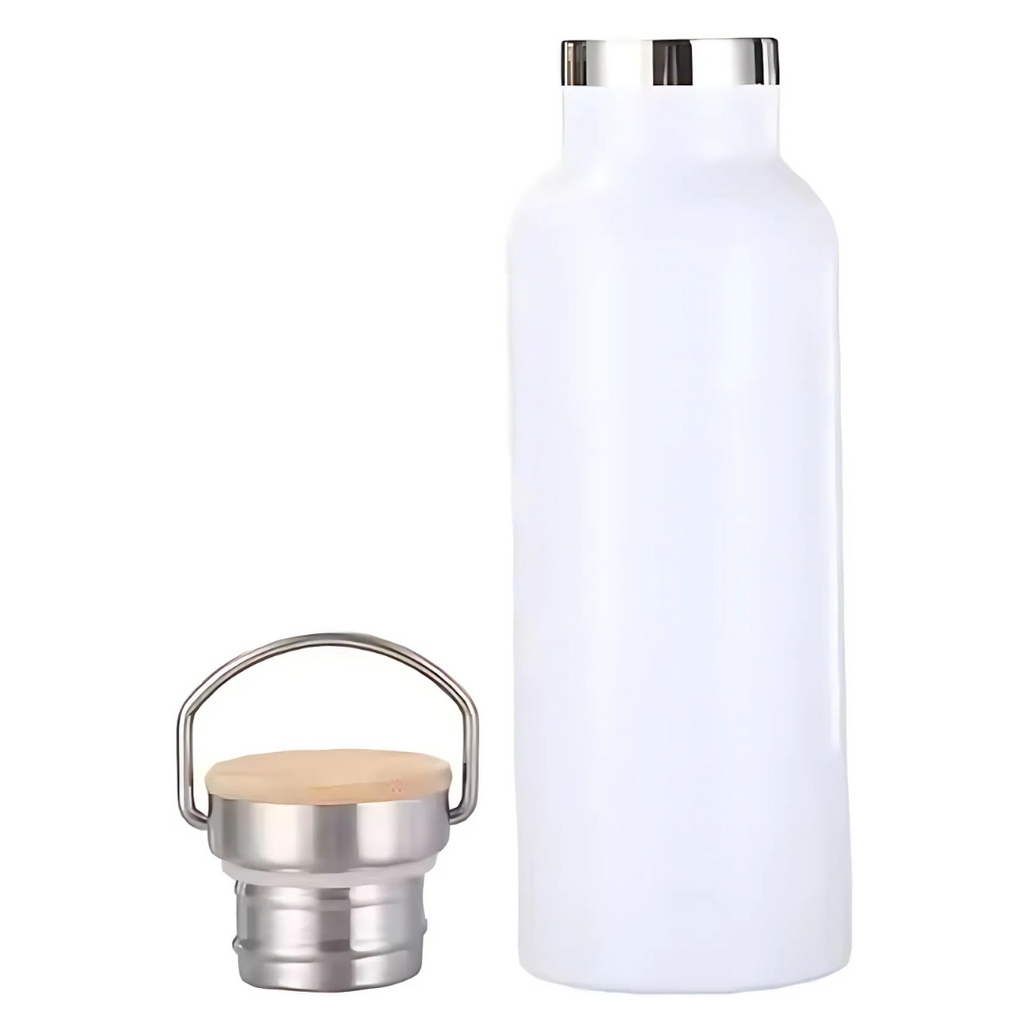 Axooms 500 ml Stainless Steel Water Bottle – 18/8, BPA-Free, Leak-Proof Ring Handle (White)