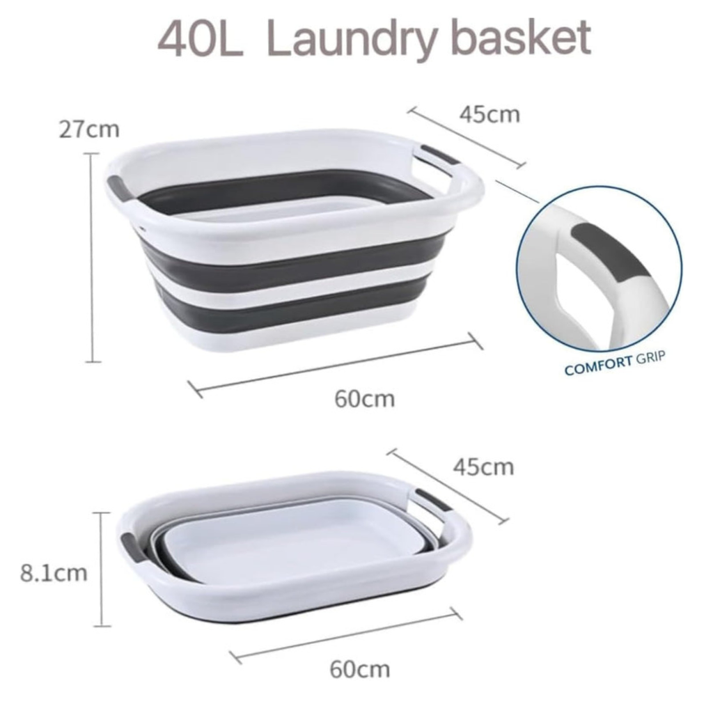 Foldable Multipurpose Collapsible Pet & Baby Bath Tub – 60 × 40 × 27.5 cm | PP+TPR, Lightweight, Space-Saving (Folds to 7 cm)