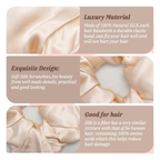 Axooms Large Silk Hair Scrunchies – 4-Piece Jumbo Satin Set, No-Pull Hair Ties for Thick & Thin Hair (Ponytails, Buns & Braids)