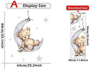 Axooms Sleeping Bear on the Moon and Stars Wall Stickers for Kids Room Decor (Bear)
