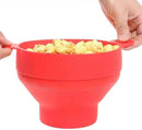 Axooms Microwave Popcorn Bowl with Lid and Comfortable Built-in Handles, Silicone Popcorn Maker, Foldable & Dishwasher Safe Bowl - Large Bowl Holds Up to 15 Cups of Popcorn (Red)