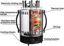Professional Vertical Rotisserie Toaster Oven (8 Skewers) - Electric BBQ Kebab Grill Machine Countertop, Electric BBQ Grill & Toaster Oven for Home Use, Stainless Steel