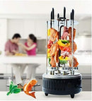 Professional Vertical Rotisserie Grill – Indoor Smokeless Electric BBQ Grill with 360° Auto-Rotating Skewer & Timer | Stainless Steel Countertop Kebab Maker for Home Use | 6 Skewers