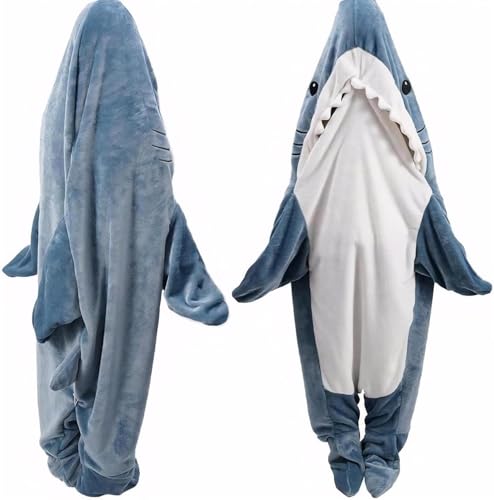 Super Soft Flannel Shark Hoodie for Adults/Kids