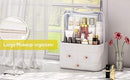 Axooms Water- and Dust-Resistant Desktop Cosmetics Case, Makeup Organizer and Storage Box with Drawers