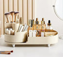 Axooms Desktop Makeup Organizer & Cosmetics Storage Box with Makeup Brush and Eyeshadow Palette Holder, Ivory