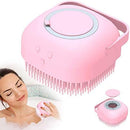 Axooms Body Bath Brush Silicone Soft Cleaning Bath Body Brush with Shampoo Dispenser (Pink)
