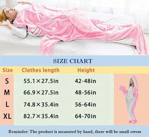 Wearable Shark Blanket Hoodie Onesie Adults/Kids