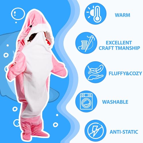 Wearable Shark Blanket Hoodie Onesie Adults/Kids