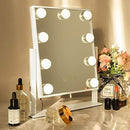 Axooms Hollywood Lighted Makeup Mirror with 9 Dimmable LED Bulbs, 3 Light Colors, Smart Touch Control & 360° Rotation