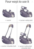 Hounsh Gray Baby Hip Seat Carrier with Adjustable Strap, Zipper Pocket, Soft Base, and Large Storage Space (Gray)