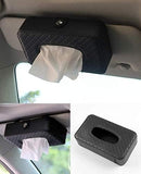Car Tissue Holder Made of Synthetic Polyurethane Leather with Clip for Car Sun Visor - Facial Tissue Box Holder and Other Tissue Paper