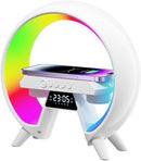 Axooms RGB Sunrise Alarm Clock with Wireless Charger, Bluetooth Speaker, Ambient Night Light, and Wake-Up Lamp