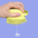 Axooms Silicone Body Scrubber with Shower Soap Dispenser, 1-Pack Soft Exfoliating Bath Brush for Babies, Children, Women, Men & Pets, Assorted Colors