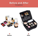 Axooms Travel Makeup Bag, Portable Cosmetics Organizer with Adjustable Dividers for Makeup Brushes, Toiletries, Jewelry and Digital Accessories, Black