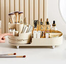 Axooms Desktop Makeup Organizer & Cosmetics Storage Box with Makeup Brush and Eyeshadow Palette Holder, Ivory