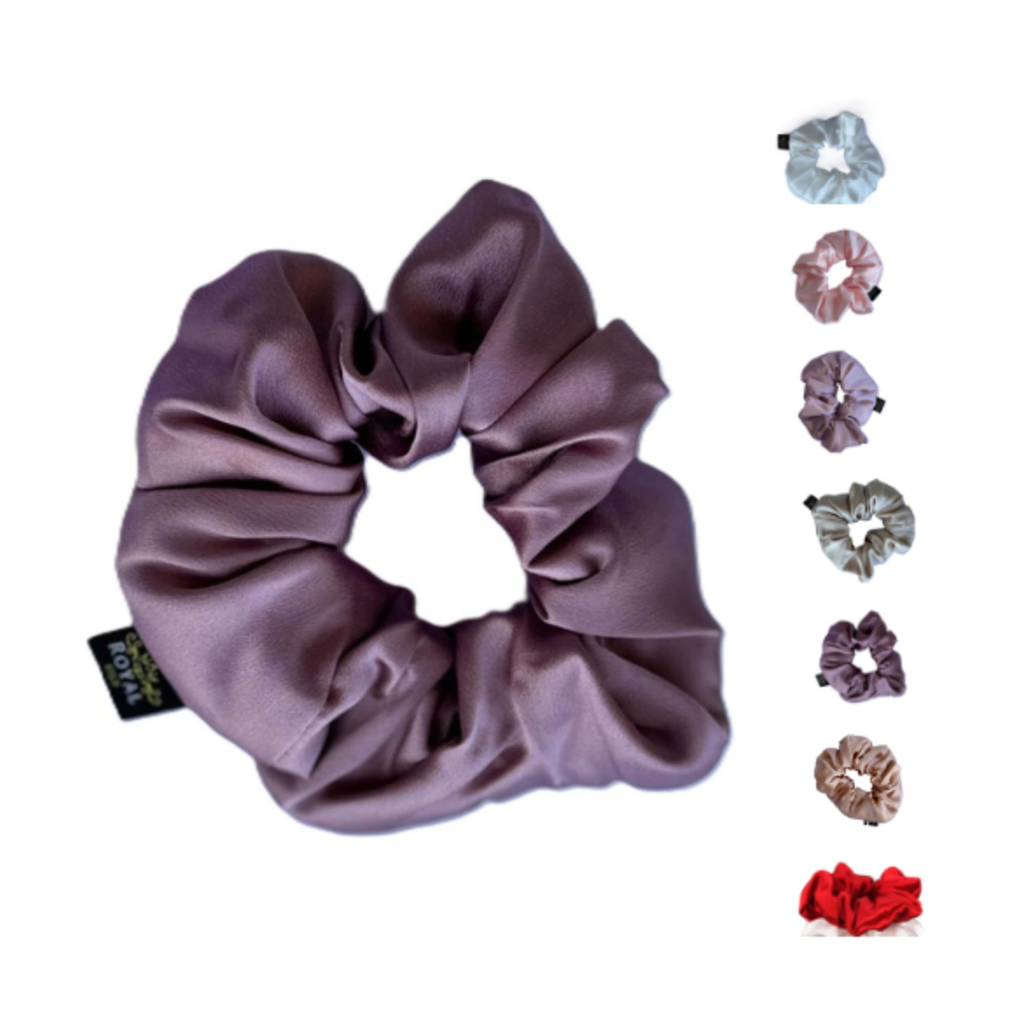 Axooms Large Silk Hair Scrunchies – 2-Pack Jumbo Satin Elastics, No-Pull Hair Ties for Thick & Thin Hair (Ponytails, Buns & Braids)