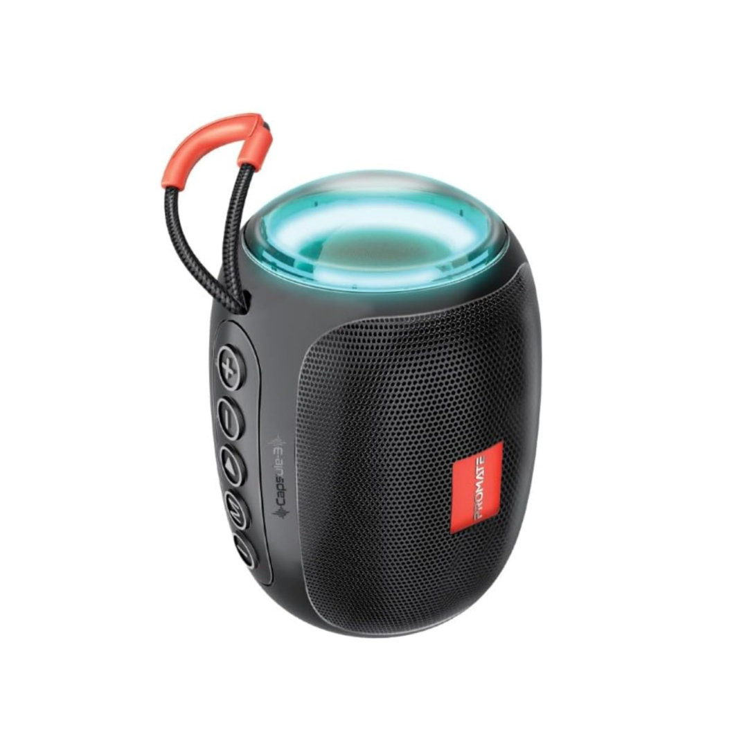 Axooms Capsule-3 Bluetooth Speaker – 5W Portable with LED Lights, TWS, BT 5.3, AUX/USB/TF Speaker