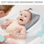 Axooms Foldable Baby Bath Seat – Soft Mesh, Quick-Dry & Non-Slip | Portable Infant Bath Support (0–12 Months)
