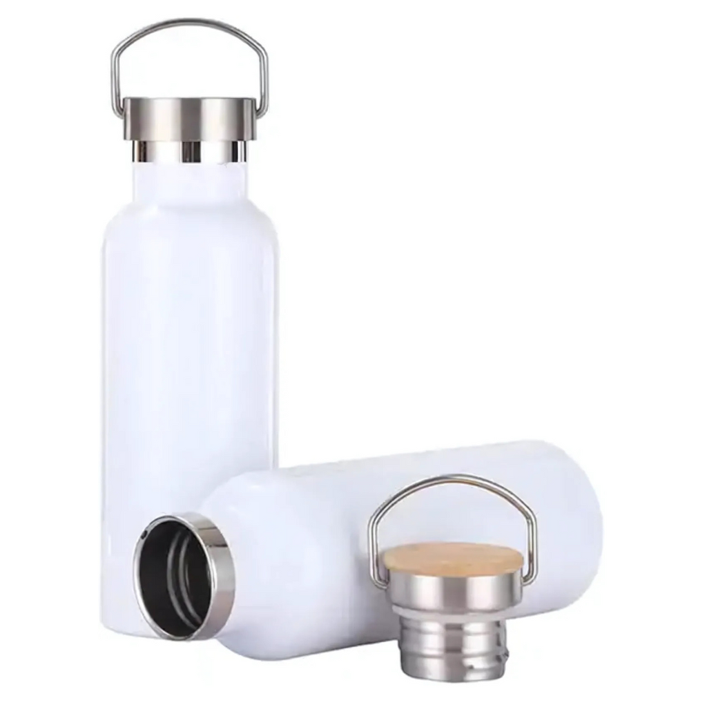 Axooms 500 ml Stainless Steel Water Bottle – 18/8, BPA-Free, Leak-Proof Ring Handle (White)