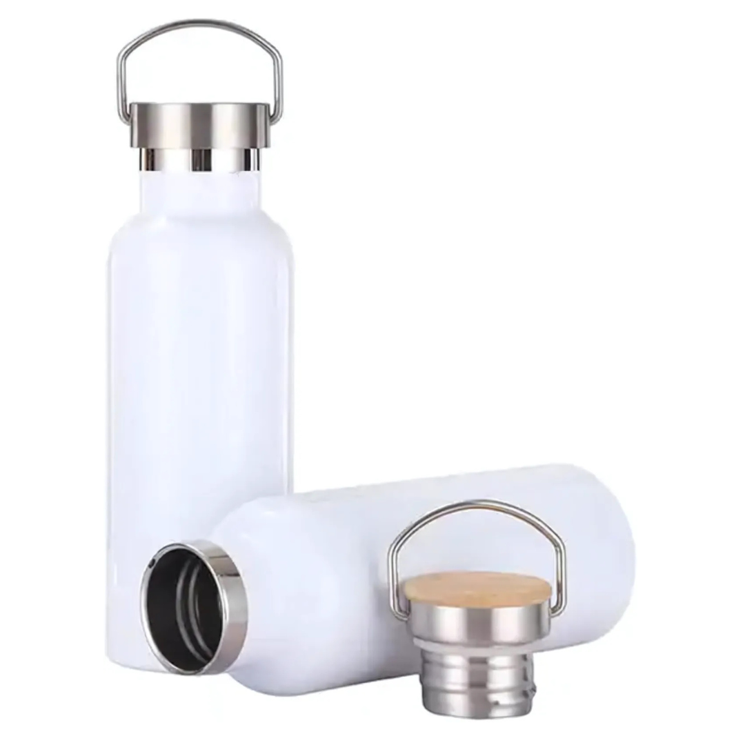 Axooms 500 ml Stainless Steel Water Bottle – 18/8, BPA-Free, Leak-Proof Ring Handle (White)