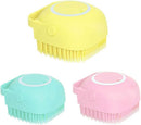 Axooms Silicone Body Scrubber with Shower Soap Dispenser, 1-Pack Soft Exfoliating Bath Brush for Babies, Children, Women, Men & Pets, Assorted Colors