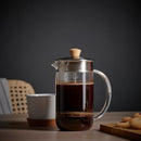 Axooms 365+ French Press Coffee & Tea Maker, Clear Glass/Stainless Steel, 1L
