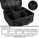Axooms Travel Makeup Bag, Portable Cosmetics Organizer with Adjustable Dividers for Makeup Brushes, Toiletries, Jewelry and Digital Accessories, Black
