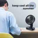 Axooms 4000mAh Double-Ended Spray Fan, Cool Air, 3 New Speeds 2025, USB-C Rechargeable with LED Light Cooler, Touch & Remote Control, 280ml Water Tank, Ice Fill (White)