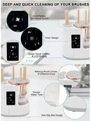Axooms 3-in-1 Electric Makeup Brush Cleaner and Dryer with Silicone Bowl, USB-Powered, Includes Drying Rack