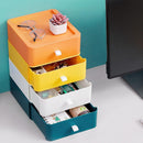 Axooms Stackable Plastic Storage Drawers, Multicolor Desktop Drawer Organizer for Cosmetics, Makeup and Jewelry