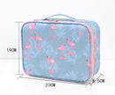 Axooms Large-Capacity Flamingo Travel Makeup Bag for Women, Multicolor Cosmetic Organizer with Multiple Compartments