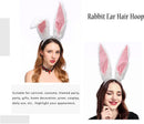 Axooms Faux Fur Bunny Ear Headband for Women's Costume Parties, White