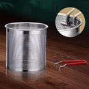 Axooms Small Stainless Steel Deep Frying Pot with Basket, 1200ml Capacity, Long Handle – For French Fries, Shrimp, Fish, Chicken Wings, Butter, Sauce, Broth & Pasta (Silver)