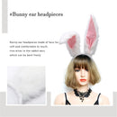 Axooms Faux Fur Bunny Ear Headband for Women's Costume Parties, White