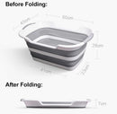 Axooms Foldable Multi-Purpose Pet and Baby Bath Tub with Drain Hole, Portable Plastic Laundry Basket and Storage Basin, Lightweight Space-Saving Design, 60 × 40 × 27.5 cm
