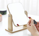 Axooms Vanity Mirror with Bamboo Stand, 360° Rotating Portable Tabletop Makeup Mirror for Office, Bathroom & Bedroom (Square)